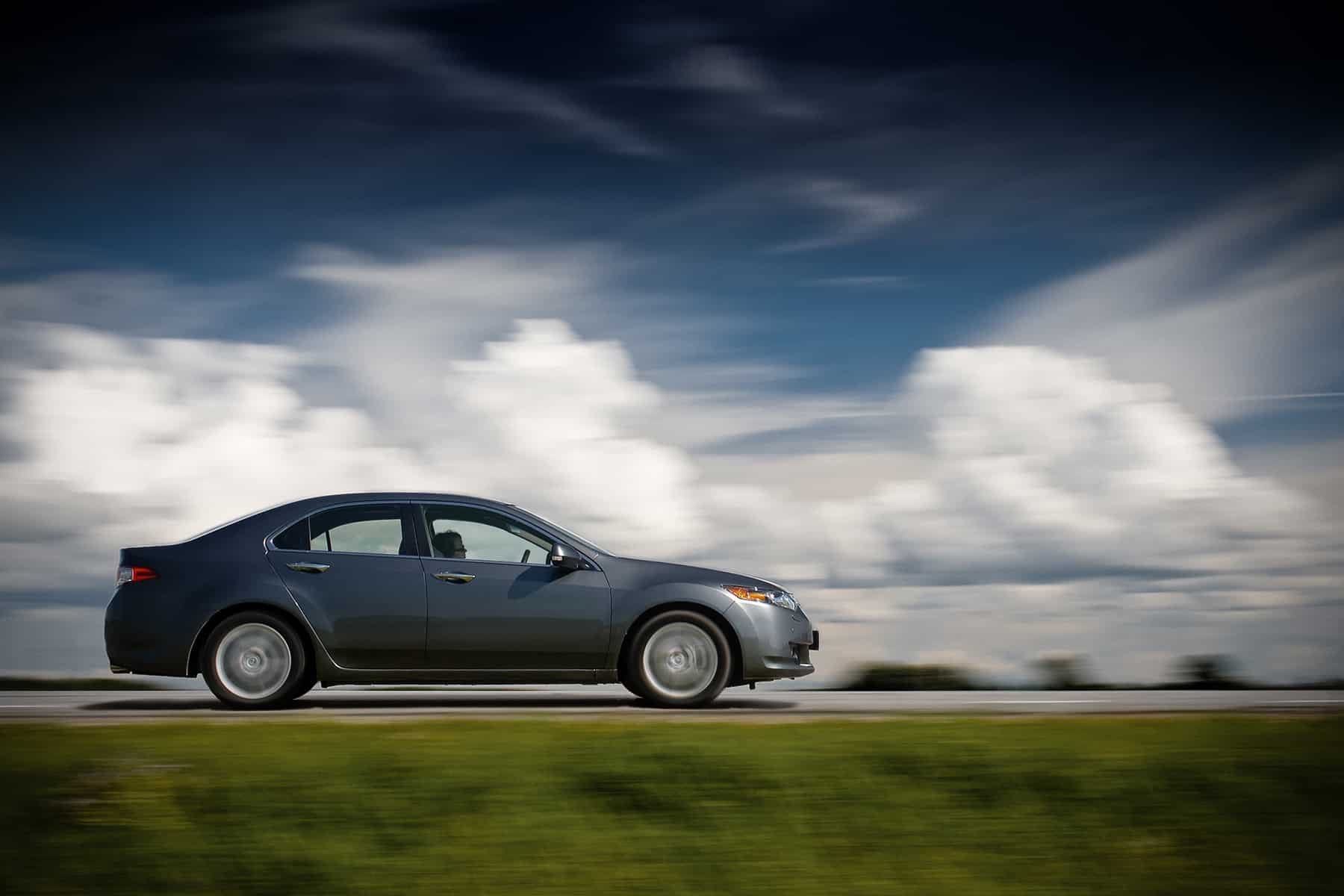 Car driving fast. Brutal colors.